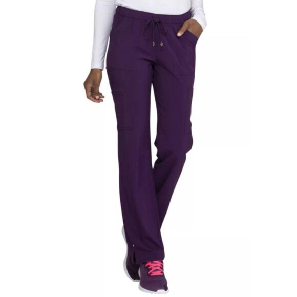 Cherokee Purple Straight Leg Pants with Drawstring Waist - Picture 1 of 3